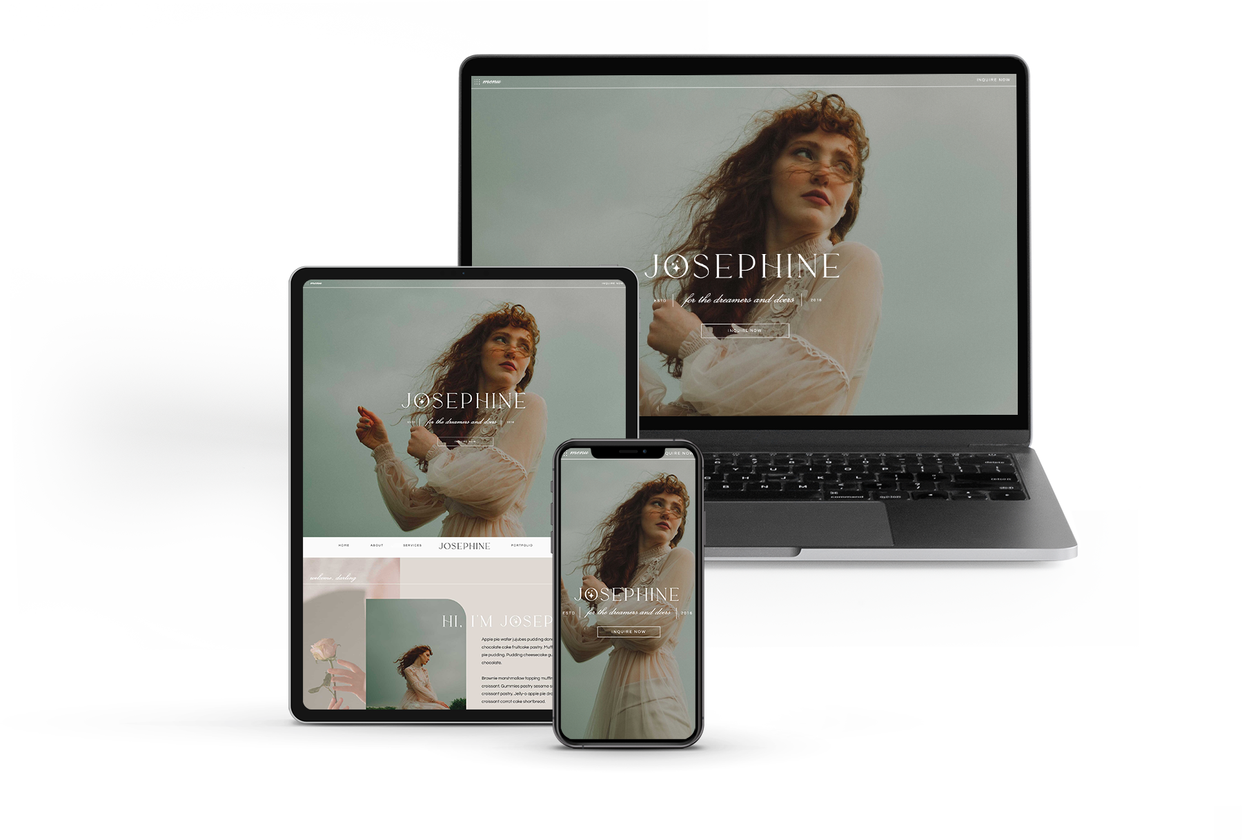 Showit Website Template for Photographers- Josephine