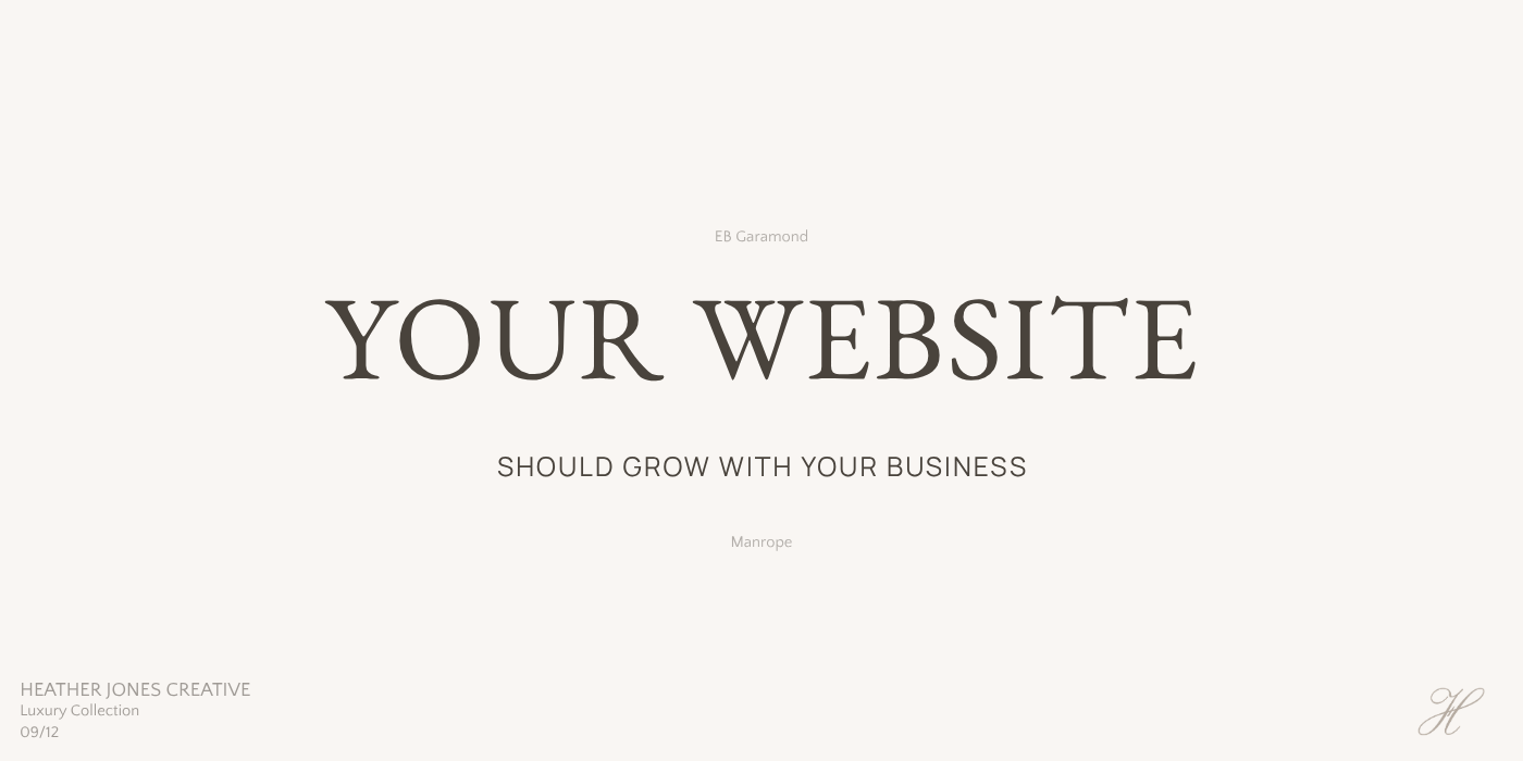 EB Garamond and Manrope romantic Google font pairing for luxury wedding websites.